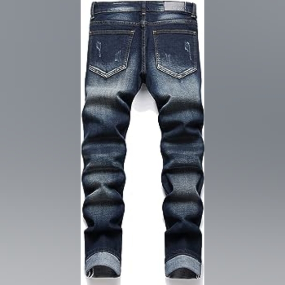 New Men's Designed Unique Street Urbanwear Jeans Multiple Sizes - Picture 3 of 4